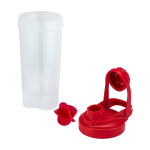 Botella deportiva de plástico PP con bola mezcladora y marcas 700ml color rojo segunda vista