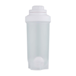 Botella deportiva de plástico PP con bola mezcladora y marcas 700ml color transparente segunda vista frontal