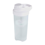 Botella deportiva de plástico PP con bola mezcladora y marcas 700ml color transparente