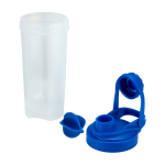 Botella deportiva de plástico PP con bola mezcladora y marcas 700ml color azul real segunda vista
