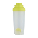 Botella deportiva de plástico PP con bola mezcladora y marcas 700ml color verde lima segunda vista frontal