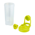 Botella deportiva de plástico PP con bola mezcladora y marcas 700ml color verde lima segunda vista
