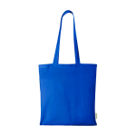 Bolsa tote de algodón orgánico con amplio compartimento 7L 140g/m² color azul real segunda vista frontal