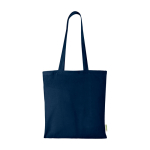 Bolsa tote de algodón orgánico con amplio compartimento 7L 140g/m² color azul marino segunda vista frontal