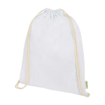 Bolsa de algodón orgánico con cordones naturales 5L 140 g/m2 color blanco