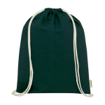 Bolsa de algodón orgánico con cordones naturales 5L 140 g/m2 color verde oscuro segunda vista frontal