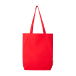Bolsa tote de algodón orgánico con fondo amplio 11L 180g/m2 color rojo segunda vista frontal