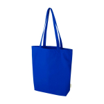 Bolsa tote de algodón orgánico con fondo amplio 11L 180g/m2 color azul real