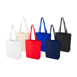 Bolsa tote de algodón orgánico con fondo amplio 11L 180g/m2 color azul real segunda vista varios colores