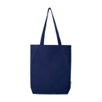 Bolsa tote de algodón orgánico con fondo amplio 11L 180g/m2 color azul marino segunda vista frontal
