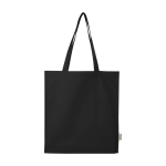 Bolsa tote de algodón orgánico con fuelles laterales 14L 180g/m2 color negro segunda vista frontal