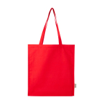 Bolsa tote de algodón orgánico con fuelles laterales 14L 180g/m2 color rojo segunda vista frontal