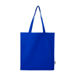 Bolsa tote de algodón orgánico con fuelles laterales 14L 180g/m2 color azul real segunda vista frontal
