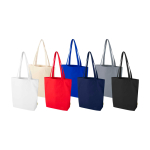 Bolsa tote de algodón orgánico con base ancha 10L 270g/m2 color gris segunda vista varios colores
