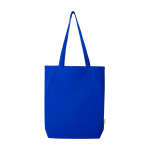 Bolsa tote de algodón orgánico con base ancha 10L 270g/m2 color azul real segunda vista frontal
