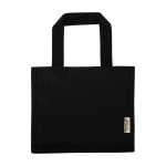 Bolsa para la compra de algodón reciclado de 9L 220 g/m2 color negro tercera vista frontal