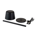 Lámpara eco para mesa recargable con tres modos de luz 1200mAh color negro tercera vista