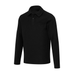Polo de algodón unisex manga larga en punto piqué 245 g/m2 Elevate color negro