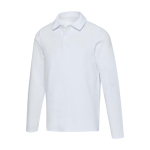 Polo de algodón unisex manga larga en punto piqué 245 g/m2 Elevate color blanco