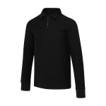 Polo algodón unisex manga larga con media cremallera 245g/m2 Elevate color negro