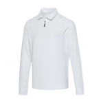 Polo algodón unisex manga larga con media cremallera 245g/m2 Elevate color blanco