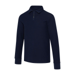 Polo algodón unisex manga larga con media cremallera 245g/m2 Elevate color azul marino