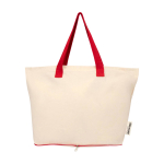 Bolsa de algodón reciclado plegable con certificado GRS 7L 140g/m2 color rojo segunda vista frontal