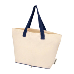 Bolsa de algodón reciclado plegable con certificado GRS 7L 140g/m2 color azul marino