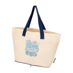 Bolsa de algodón reciclado plegable con certificado GRS 7L 140g/m2 color azul marino vista impresión transfer