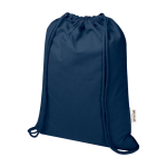Bolsa con cordón algodón reciclado y cierre rápido 5L 180g/m2 color azul marino