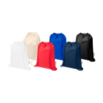 Bolsa con cordón algodón reciclado y cierre rápido 5L 180g/m2 color azul marino segunda vista varios colores