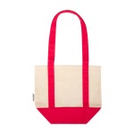 Bolsa tote algodón reciclado con certificado GRS 320g/m2 color rojo segunda vista trasera