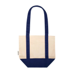 Bolsa tote algodón reciclado con certificado GRS 320g/m2 color azul marino segunda vista trasera