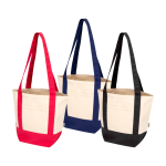 Bolsa tote algodón reciclado con certificado GRS 320g/m2 color azul marino segunda vista varios colores