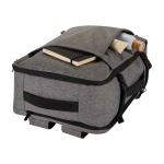 Mochila para portátil de cabina de poliéster reciclado 25L 17” color gris jaspeado cuarta vista