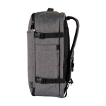 Mochila para portátil de cabina de poliéster reciclado 25L 17” color gris jaspeado vista lateral