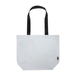 Bolsa tote plástico reciclado laminada doble impermeable 18L 150g/m2 color blanco segunda vista frontal