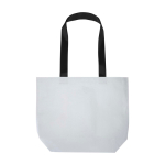Bolsa tote plástico reciclado laminada doble impermeable 18L 150g/m2 color blanco segunda vista trasera