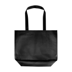 Bolsa tote plástico reciclado impermeable con fondo ancho 30L 150g/m2 color negro segunda vista frontal