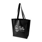 Bolsa tote plástico reciclado impermeable con fondo ancho 30L 150g/m2 color negro vista impresión serigrafía