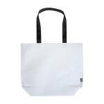 Bolsa tote plástico reciclado impermeable con fondo ancho 30L 150g/m2 color blanco segunda vista frontal