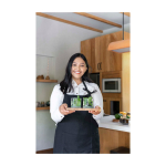 Delantal algodón reciclado tejido a mano para eventos Originalhome color negro imagen de estilo de vida