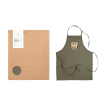 Delantal algodón reciclado tejido a mano para eventos Originalhome color verde vista impresión serigrafía