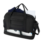 Bolsa de lona de viaje de poliéster reciclado con cremallera 30L color negro tercera vista