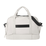 Bolsa de lona de viaje de poliéster reciclado con cremallera 30L color arena segunda vista trasera