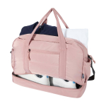 Bolsa de lona de viaje de poliéster reciclado con cremallera 30L color rosa claro tercera vista