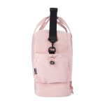 Bolsa de lona de viaje de poliéster reciclado con cremallera 30L color rosa claro vista lateral