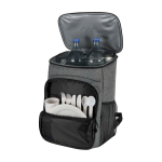 Mochila nevera para pícnic con cubiertos reutilizables 20L color gris jaspeado tercera vista