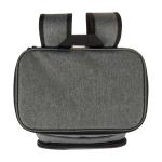 Mochila nevera para pícnic con cubiertos reutilizables 20L color gris jaspeado tercera vista frontal