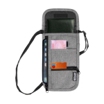 Bolsa de viaje compacta con múltiples bolsillos y correa 130cm color gris jaspeado segunda vista